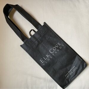 Elk Cove Vineyards Wine Bottle Reusable Tote Bag - Holds 2 Bottles Black